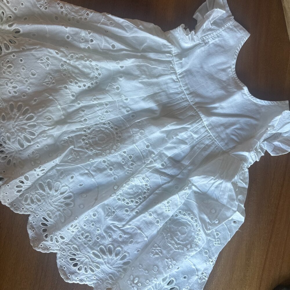 Name It Baby Girl White Eyelet Dress
